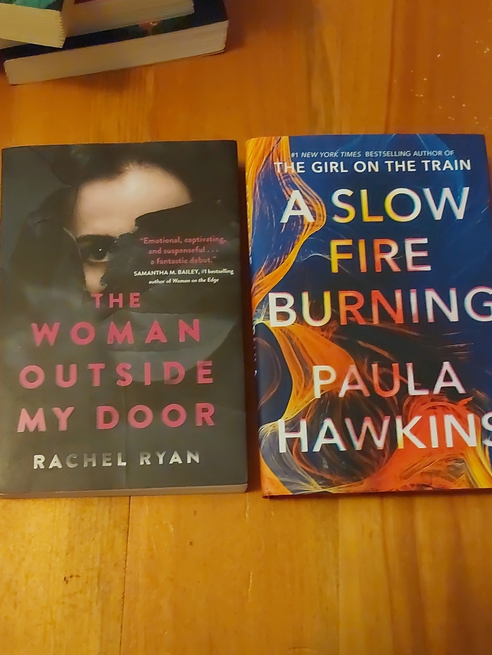 Bestseller Book Lot of 2: Paula Hawkins Rachel RYAN A SLOW FIRE BURNING